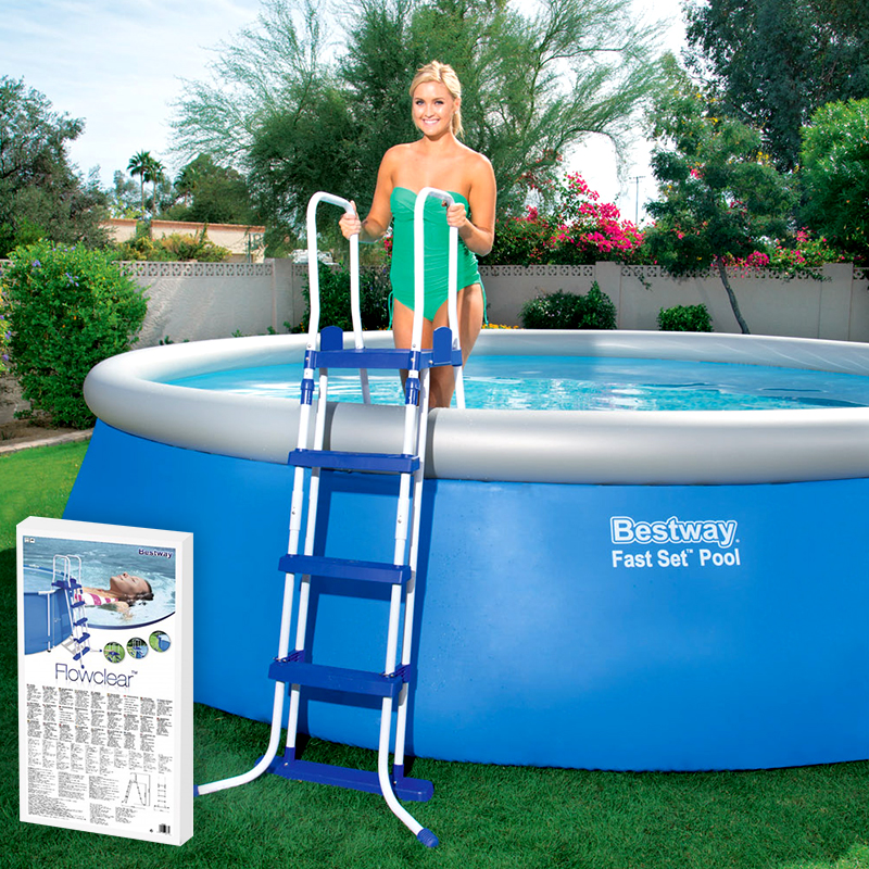 above ground pool ladder with slide