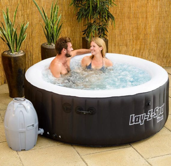 Hot tub - Lay-Z-Spa Hawaii Hot Tub, Airjet Square Inflatable Spa, 4-6 Person