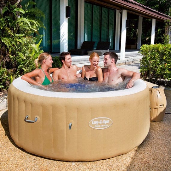 Hot tub - Lay-Z-Spa Hawaii Hot Tub, Airjet Square Inflatable Spa, 4-6 Person
