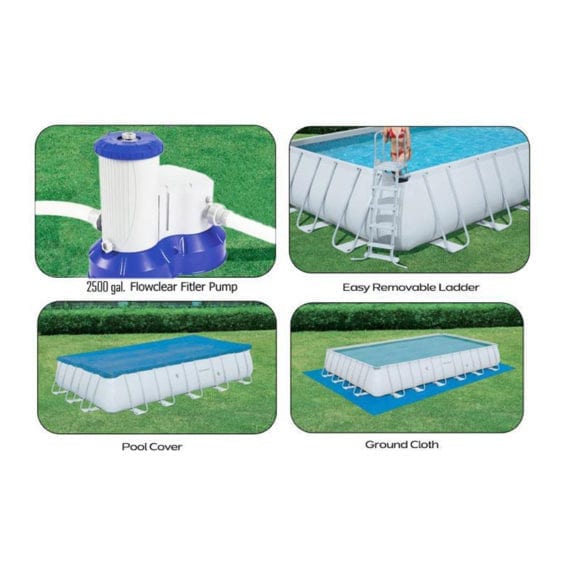 Bestway Power Steel Rectangular Swimming Pool 7.32mx3.66mx1.32m